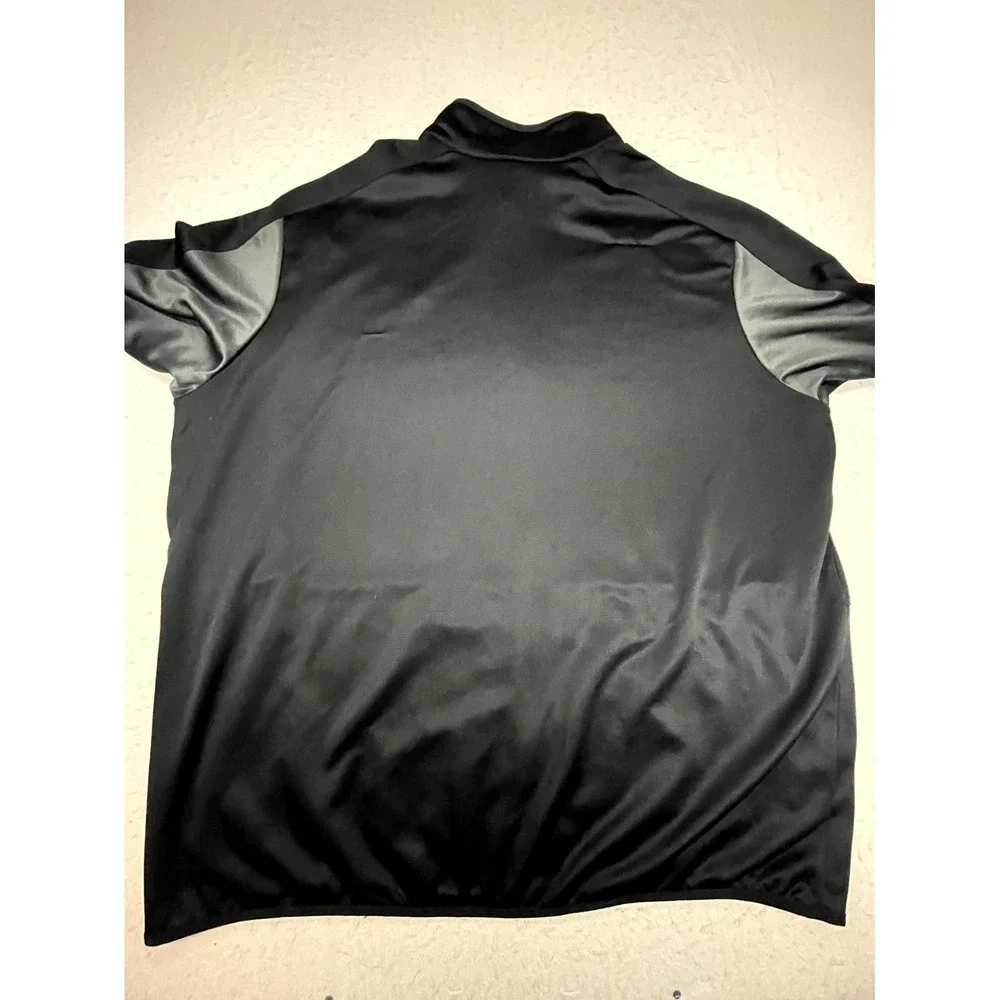 Nike Dri Fit Track Jacket Mens 3XL Black Gray Swoosh Logo Mock Neck Full Zip